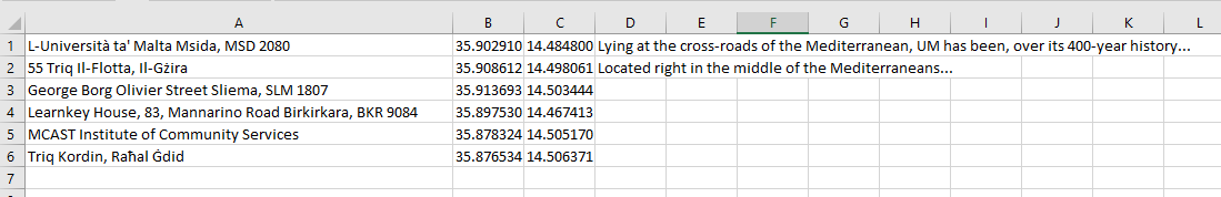 CSV - Excel